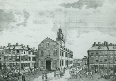 Jihozápadní pohled na The Old State House, Boston, 1881 od American School