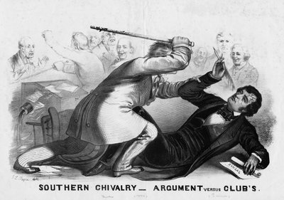 Jižanské rytířství: hádka versus kluby, publikováno v New Yorku kolem roku 1856 od American School