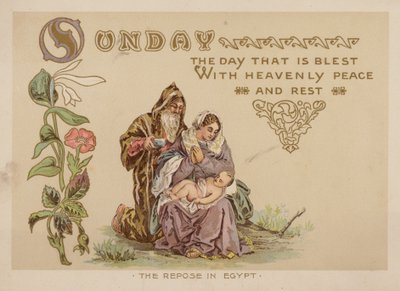 Neděle, den, který je obdařen nebeským pokojem a odpočinkem (chromolitho) od American School
