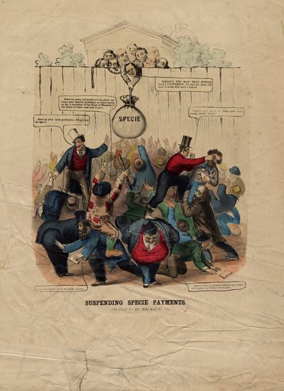 Pozastavení plateb za druhy, zveřejněné ve Philadelphii, c. 1857 od American School
