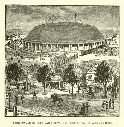 Tabernacle v Salt Lake City, 250 stop dlouhý, 150 široký, 80 vysoký od American School