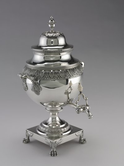 Čajová urna, kterou vyrobil Harvey Lewis, 1811-25 od American School