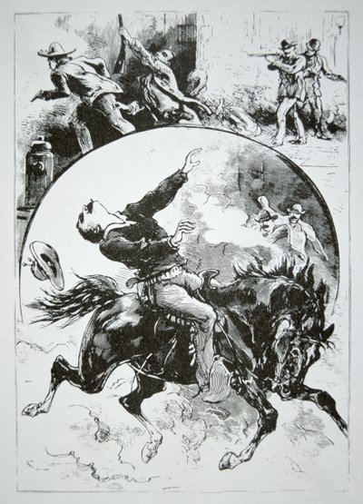 Dalton Gang, sestřelený rozzlobenými občany Coffeyville, z „National Police Gazette“, 5. října 1892 (rytina) od American School