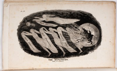 Exploze, ilustrace z The Vision of Judgement, or A Present for Whigs of 76 and 37 od Junius Jr., 1938 od American School
