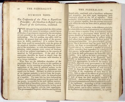 Federalist, publikoval v roce 1788 (tisk) od American School