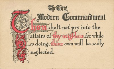 Páté moderní přikázání (barevná litografie) od American School