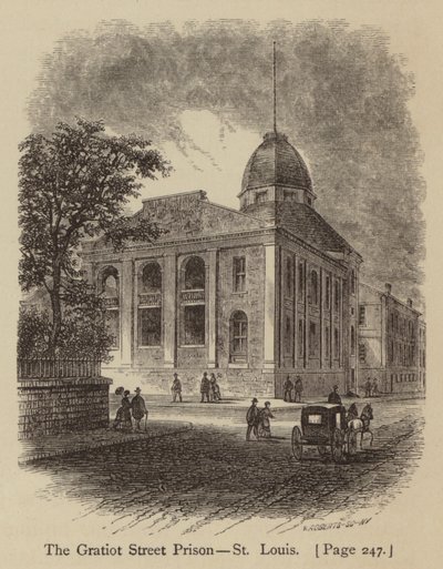 The Gratiot Street Prison, St Louis (rytina) od American School