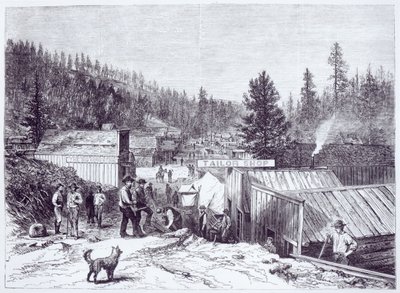 Indiánská válka, Deadwood City, Black Hills of Dakota, z fotografie S. J. Morrowa od American School