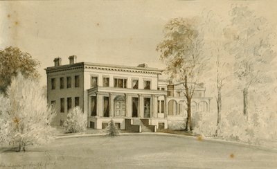"Sídlo", Centre Hill, Petersburg, Virginie (akvarel na papíře) od American School
