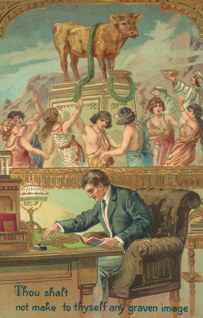 Desatero přikázání: Neuděláš si žádnou rytinu (barevnou litografii) od American School
