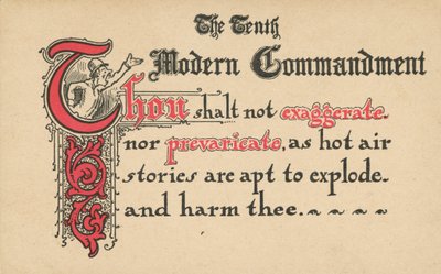 Desáté moderní přikázání (barevná litografie) od American School