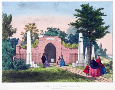 The Tomb of Washington, Mount Vernon, Va., hospoda. c.1857 (barevné lito) od American School