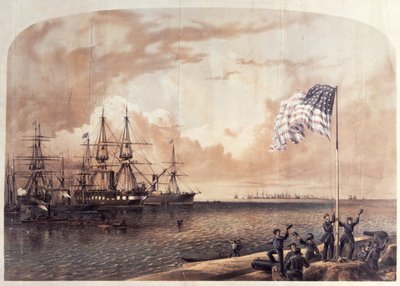 Vítězství unie v Port Royal, 7. listopadu 1861, vyryto Shearmanem a Hartem, 1861 od American School