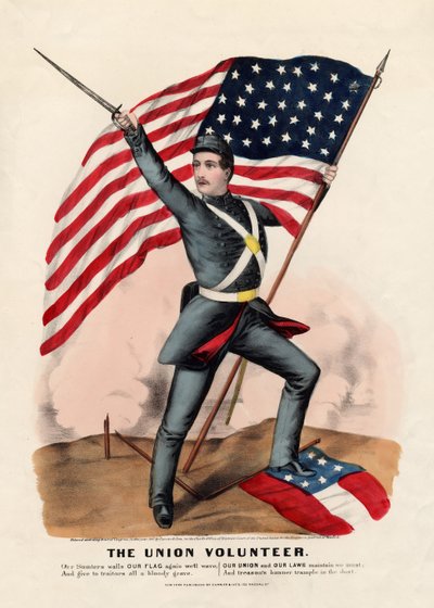 Odborový dobrovolník, hospoda. od Currier & Ives, 1861 od American School