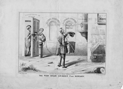 The poor organ grinder from Hungary, vydal T W Strong, New York, cca 1852 od American School