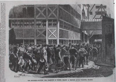 Rafinérie opouštějící dílnu pánů Jeanty & Provost v la Villette ve Francii z Scientific American, 1870 od American School