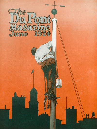 Neexistuje žádná univerzální barva, přední obálka časopisu DuPont, červen 1924 od American School
