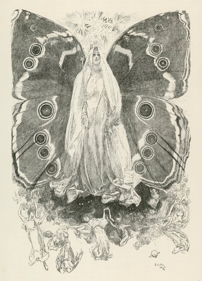 Titanie, postava ze hry Williama Shakespeara Sen noci svatojánské (rytina) od American School