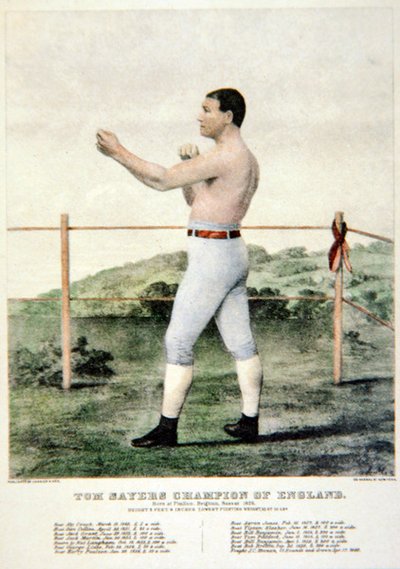 Tom Sayers, z tisku Currier & Ives (barevná litografie) od American School