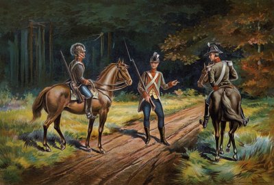 Armáda USA, důstojník a vojín jezdectva od American School