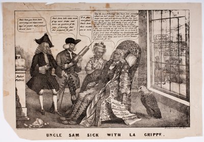 Strýček Sam Sick s La Grippe, 1837 od American School