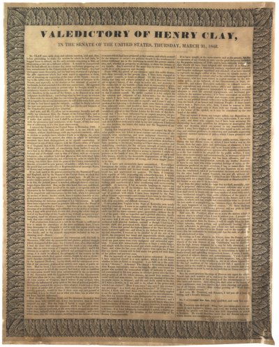 Valedictory of Henry Clay, v Senátu Spojených států, 31. března 1842 od American School
