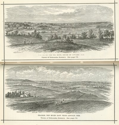 Pohledy na scenérii Nebrasky od American School