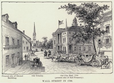 Wall Street v roce 1700 (litho) od American School