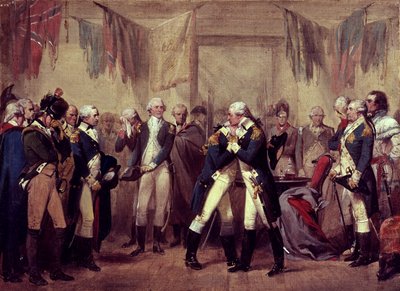 Washingtonovo rozloučení se svými důstojníky ve Fraunces Tavern, New York, New York, 4. prosince od American School