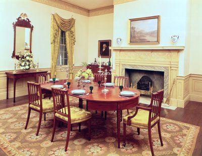 White Hall Dining-Room, poblíž Charleston South Carolina, 1818 od American School