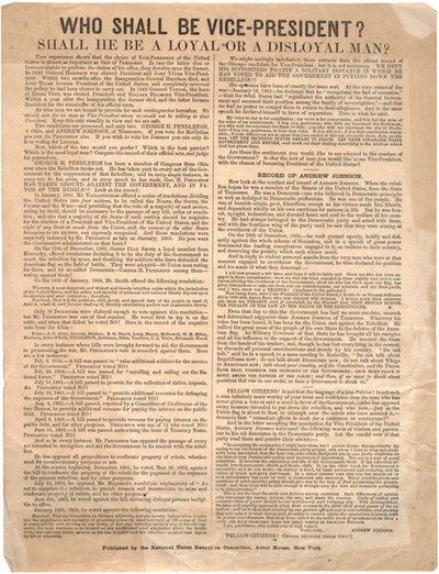 Kdo bude viceprezidentem? George Pendleton vs. Andrew Johnson (volby 1864), 1864 od American School