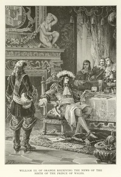 William III Oranžský obdrží zprávu o narození prince z Walesu od American School