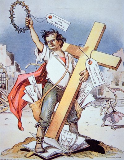 William Jennings Bryan (1860-1925) na Demokratickém shromáždění v Chicagu od American School