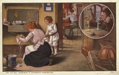 Žena telefonující instalatérovi (barva litho) od American School