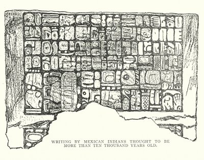 Písmo mexických indiánů staré více než 10 000 let (litografie) od American School