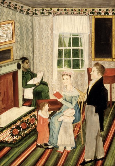 York, Pensylvánie Rodina s černošským sluhou, asi 1828 (olej na desce) od American School