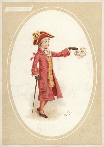 Mladý chlapec v kostýmu 18. století od American School