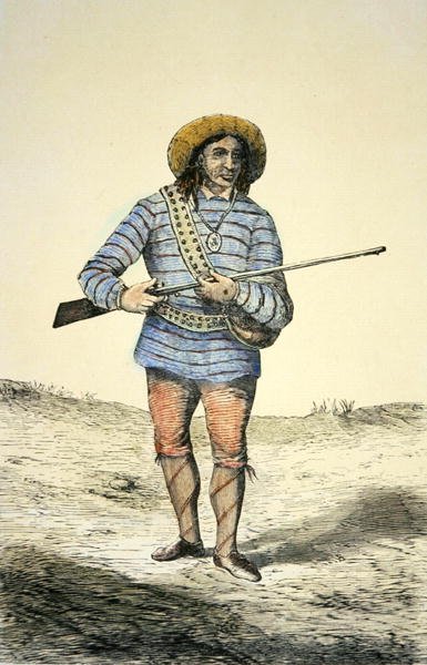 Lidé Zuni z Arizony, kolem roku 1860 (barevné lito) od American School