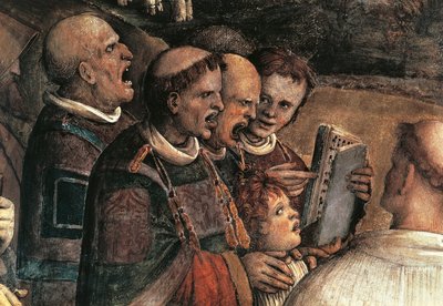 Singers, detail z Transportation of Holy Face od Amico Aspertini