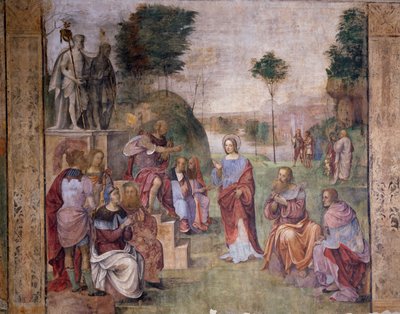 Santa Cecilian oikeudenkäynti (St Cecilia), noin 1506, kirjoittanut Amico Aspertini (1474 tai 1475-1552), fresko, Santa Cecilian oratorio (St Cecilia), Bologna, Emilia-Romagna. Italia od Amico Aspertini