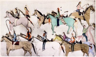 Konec bitvy, c1900 od Amos Bad Heart Buffalo