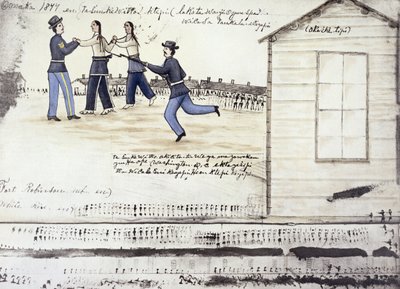 Smrt Šíleného koně (asi 1842-1977) v roce 1877, Fort Robinson, Nebraska (tuš na papíře) od Amos Bad Heart Buffalo