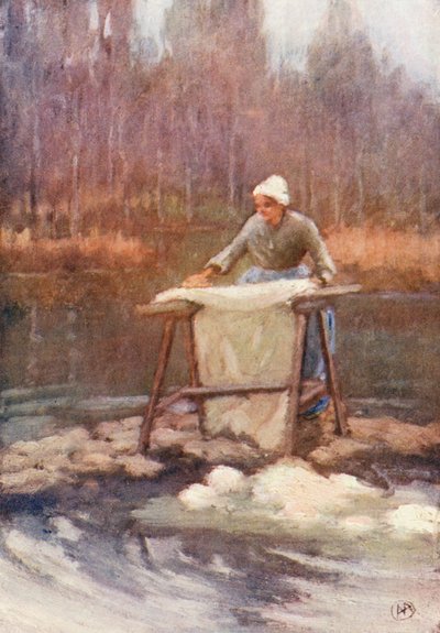 Au Lavoir (barevná litografie) od Amy B. Atkinson