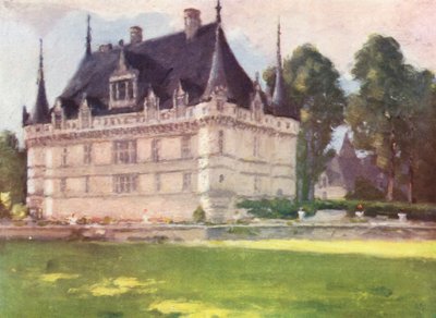 Azay-le-Rideau (barevná litografie) od Amy B. Atkinson