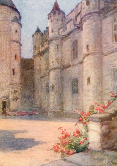 Chateau Royal, Loches (barevná litografie) od Amy B. Atkinson