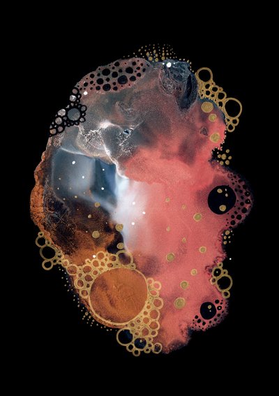 Kosmické zlaté bubliny od Amy Louise Baker