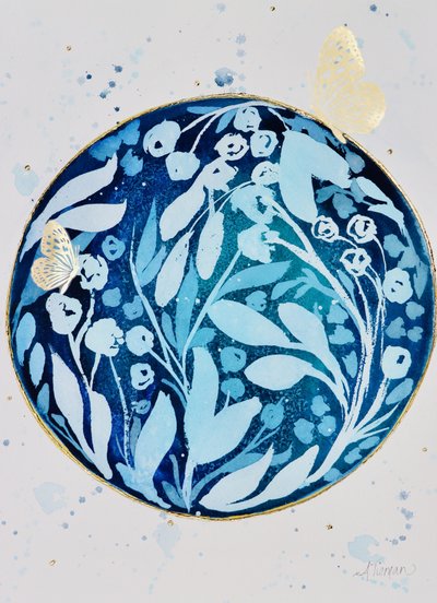 Zlatý motýl, modrá zahrada od Amy Tieman