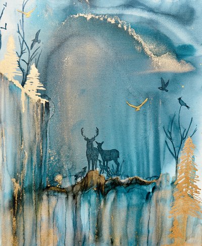 Rodina jelenů z kouzelného lesa od Amy Tieman