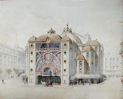 Design pro ideální divadlo (akvarel na papíře) od Anatole de Baudot