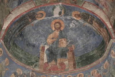 Kristus na trůn Spasitel světa, 12. století od Ancient Russian frescos